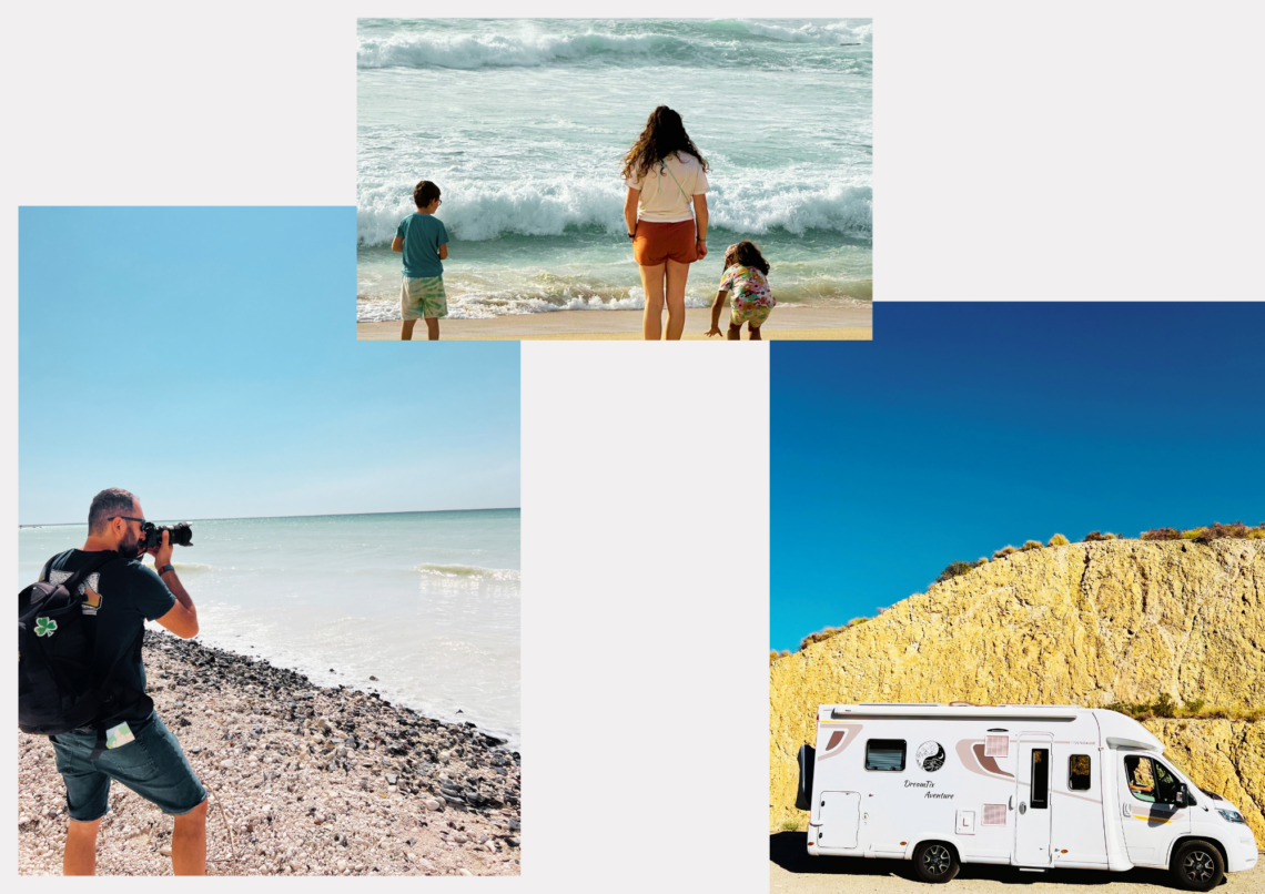 camping-car, mer, famille