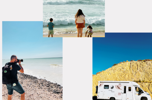 camping-car, mer, famille