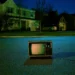 Retro TV suburban road